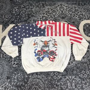 ESY Sport Wear Bike Week 2008 USA America Eagle 1/4 Zip Pullover Sweatshirt Sz L